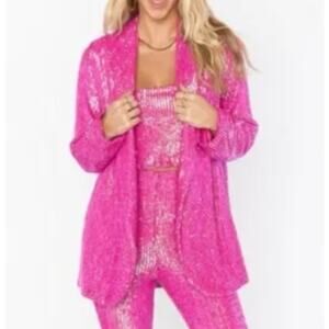 Show Me Your Mumu Dance Blazer Pink Disco Sequin Small Revolve Barbie Glam Party